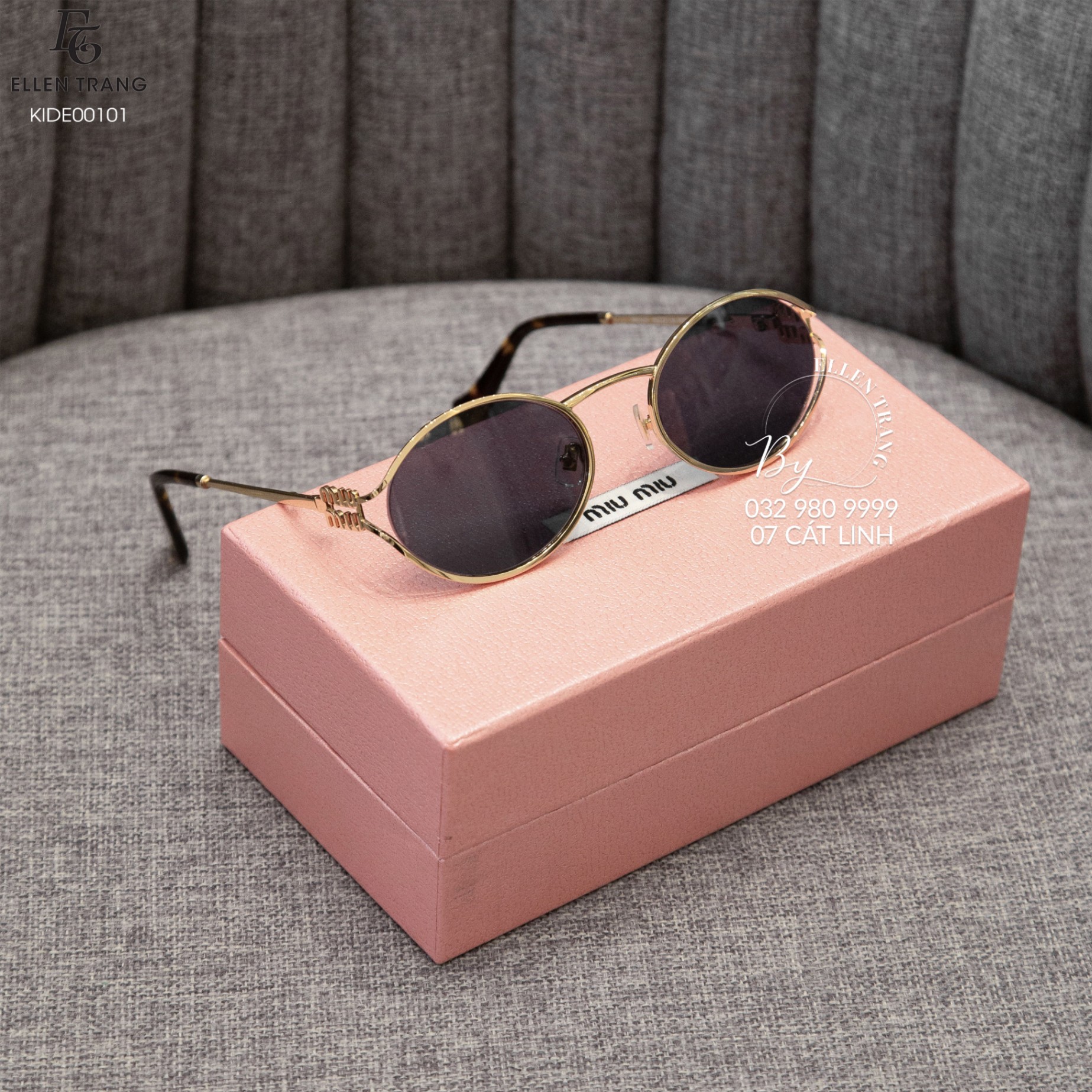 KÍNH ĐEN GỌNG VÀNG MIUMIU