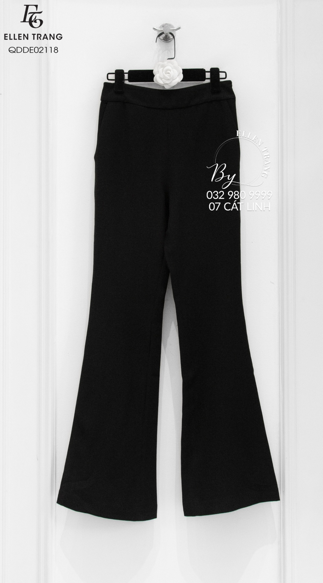 QUẦN DÀI ĐEN ỐNG LOE KHOÁ SƯỜN BALMAIN