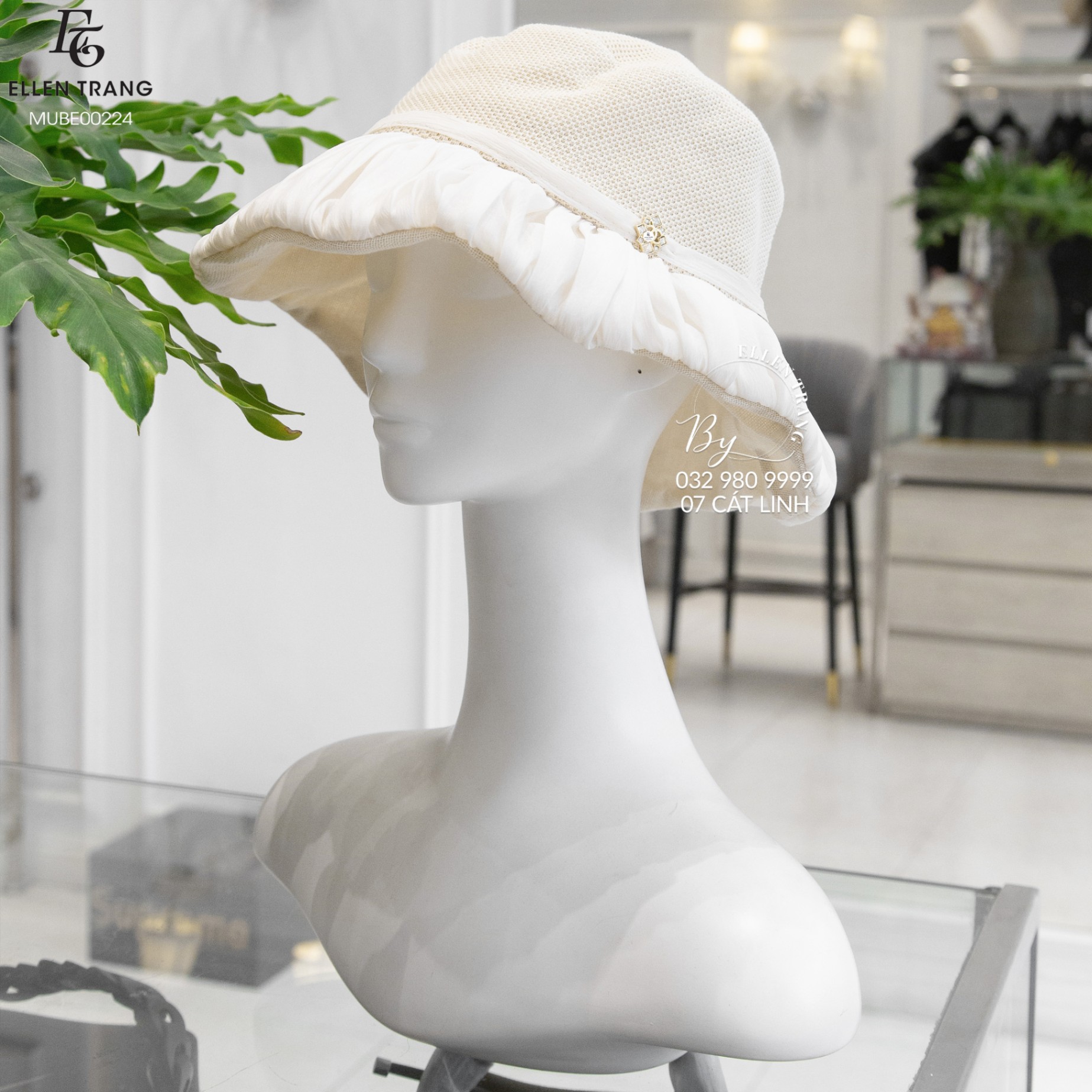 MŨ BE VIỀN VOAN CHANEL