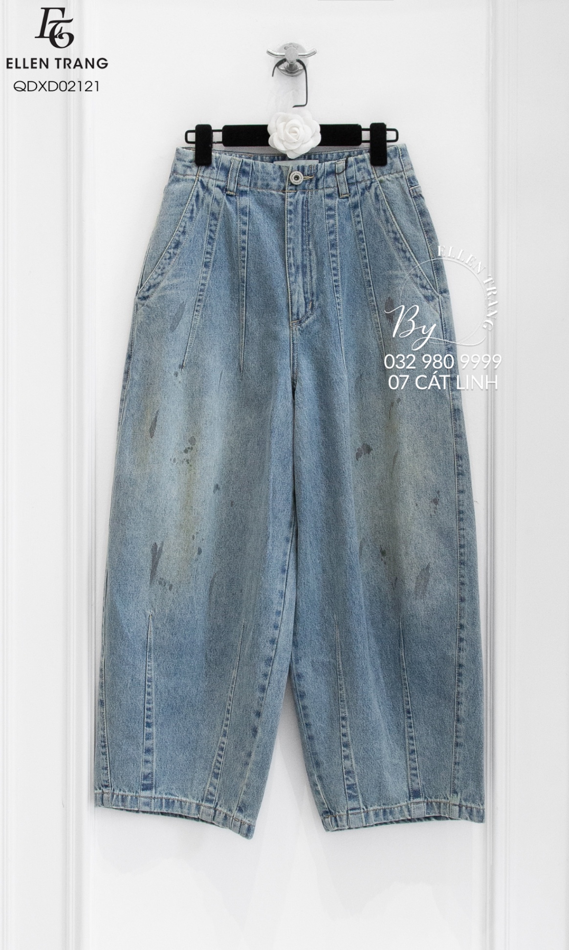 QUẦN JEANS DÀI XANH DƯƠNG ỐNG CHIẾT