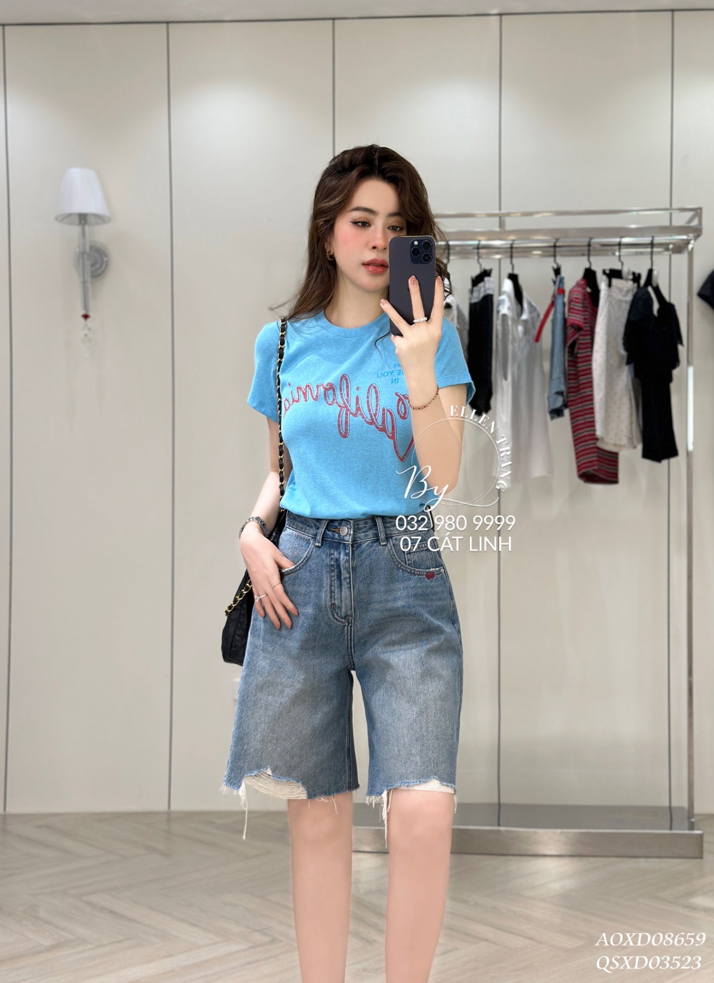 ÁO PHÔNG XANH DƯƠNG CHỮ ĐỎ
