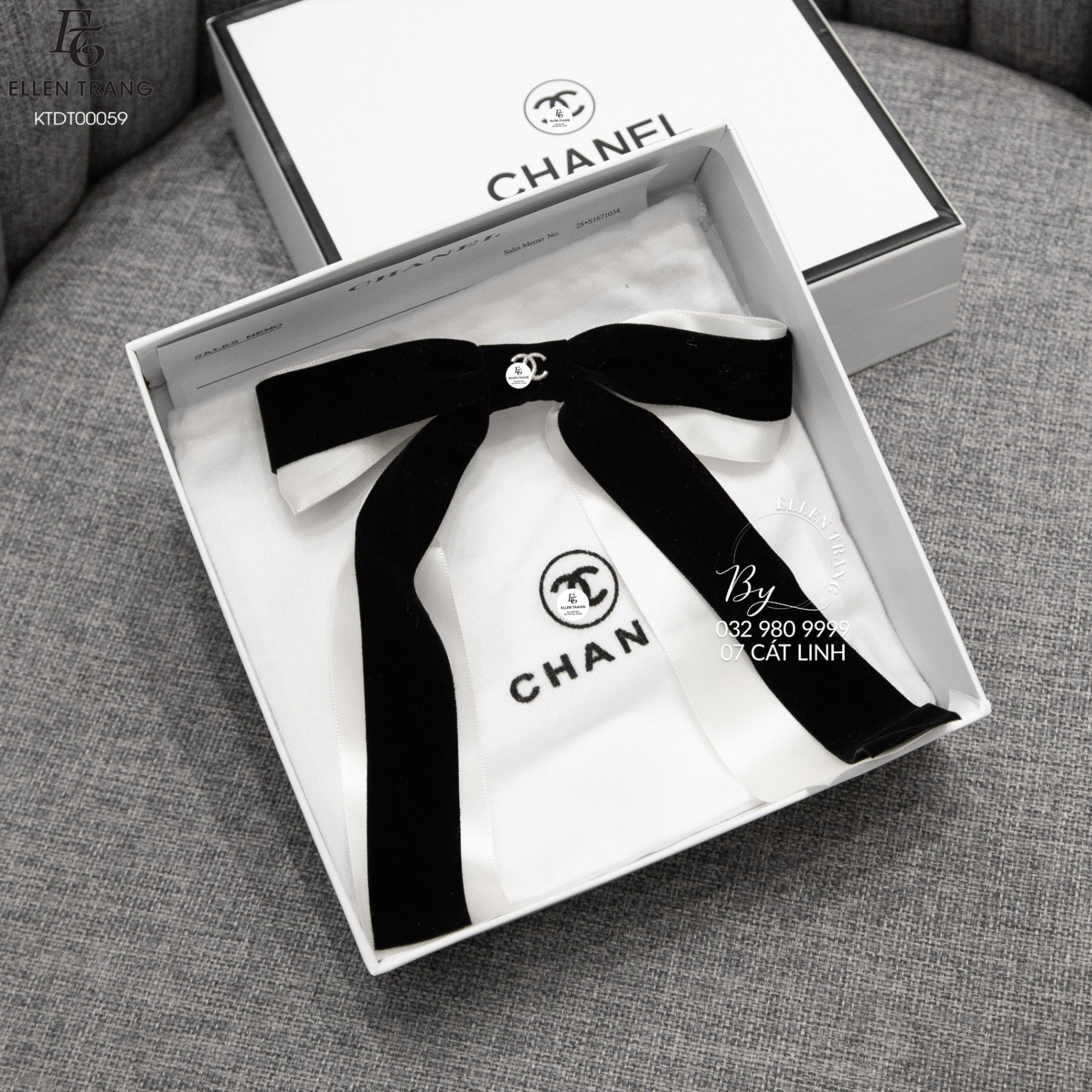 KẸP TÓC NƠ ĐEN TRẮNG CHANEL