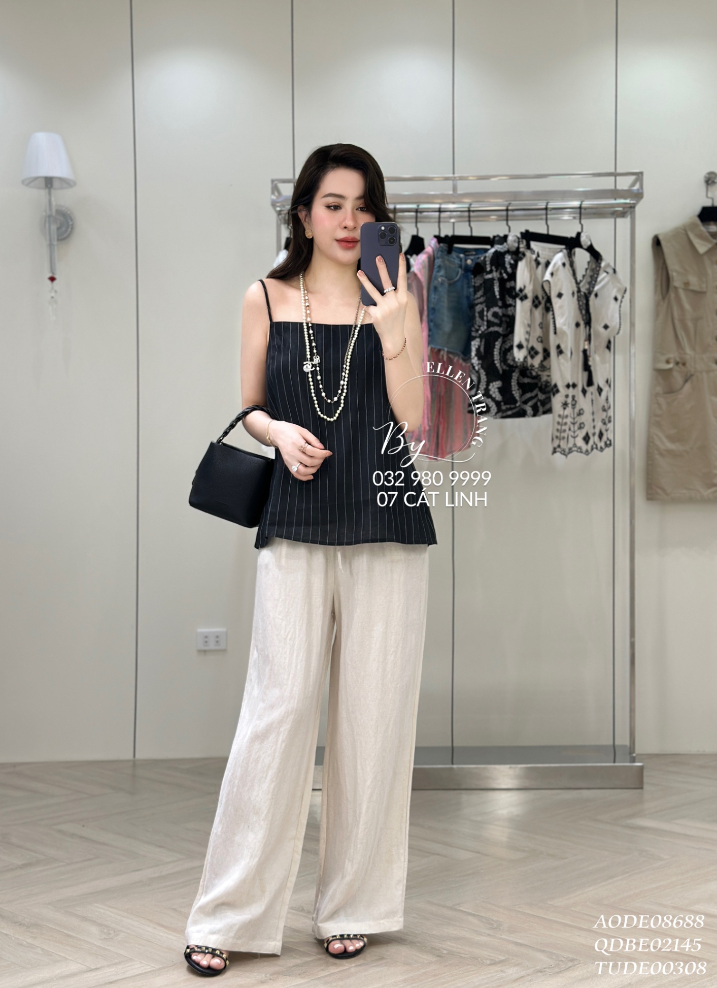 ÁO 2 DÂY ĐEN SỌC TRẮNG