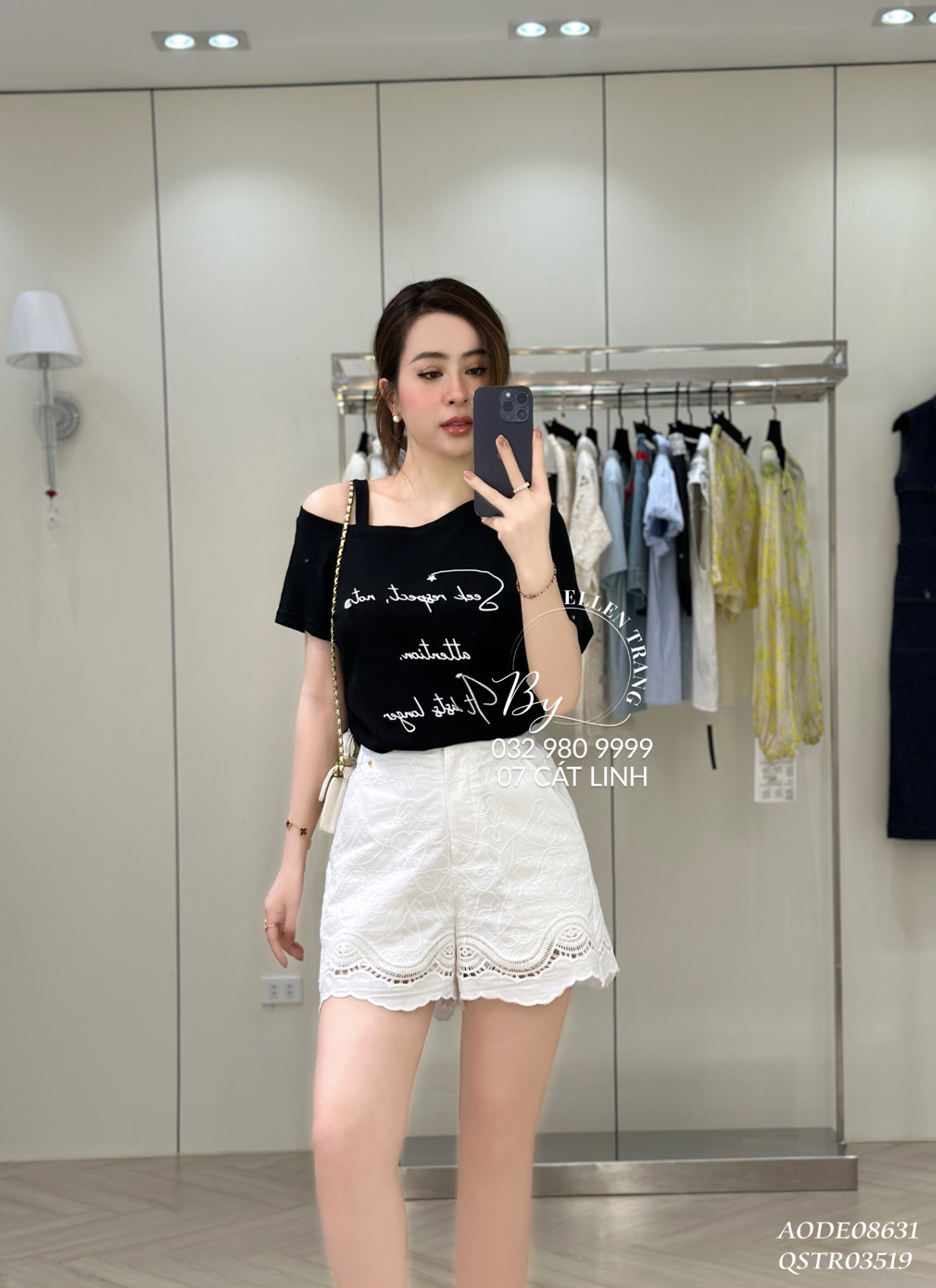 QUẦN SOOC TRẮNG APCANTIK CẠP ĐÍNH SAO VÀNG