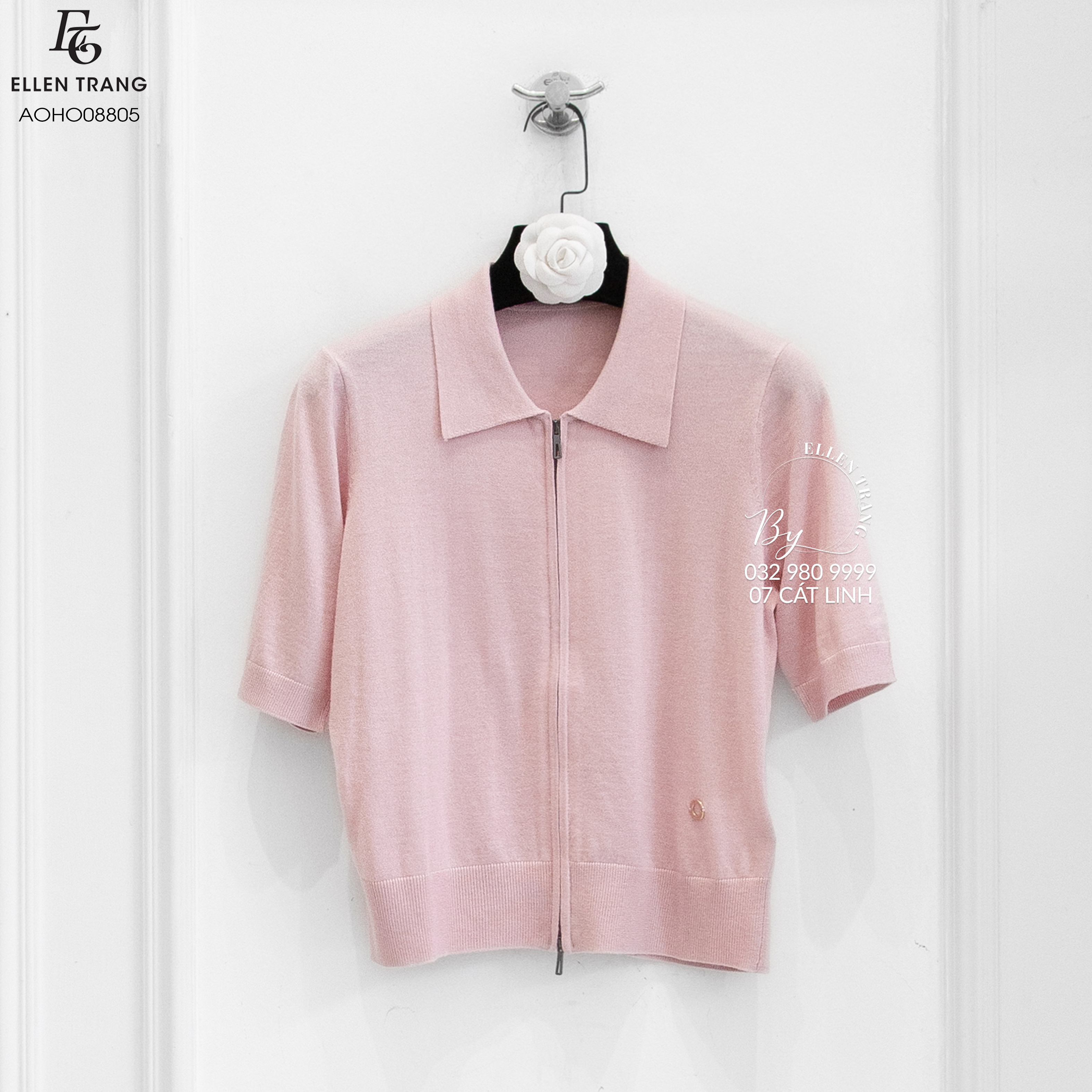 ÁO HỒNG 2 KHOÁ TAG VÀNG