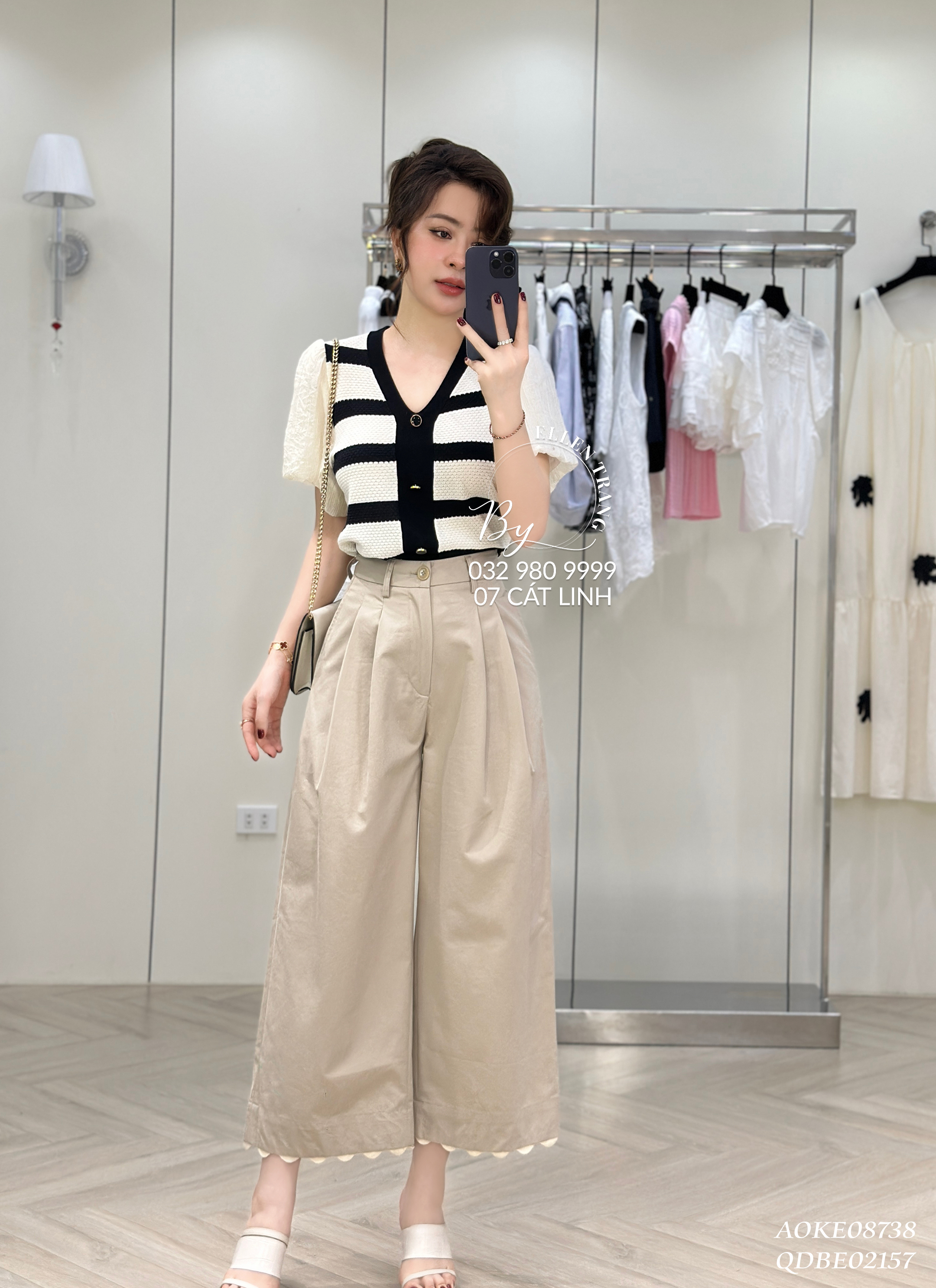 ÁO KẺ ĐEN BE TAY BỒNG