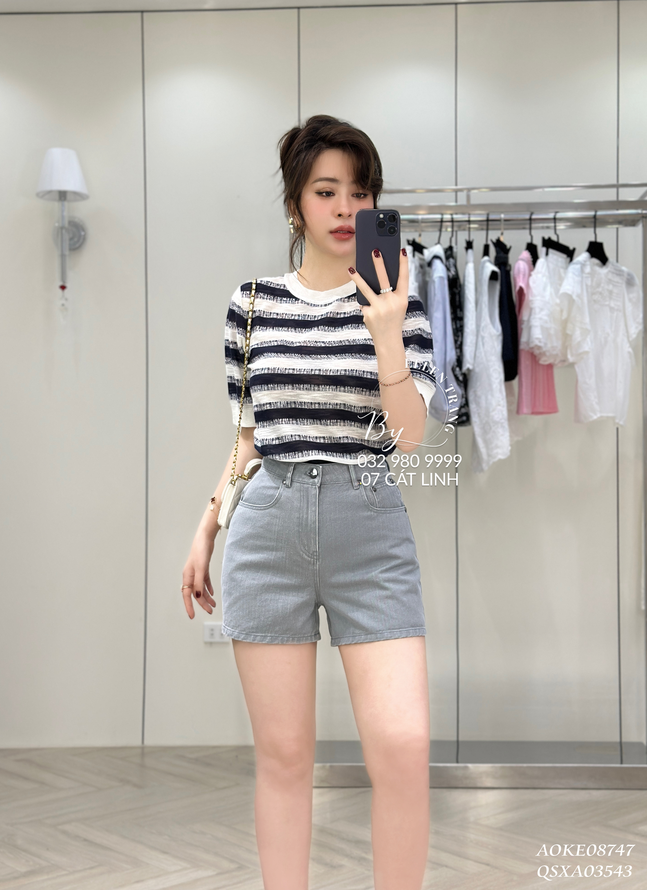 ÁO KẺ NGANG BE ĐEN CHRISTIAN DIOR