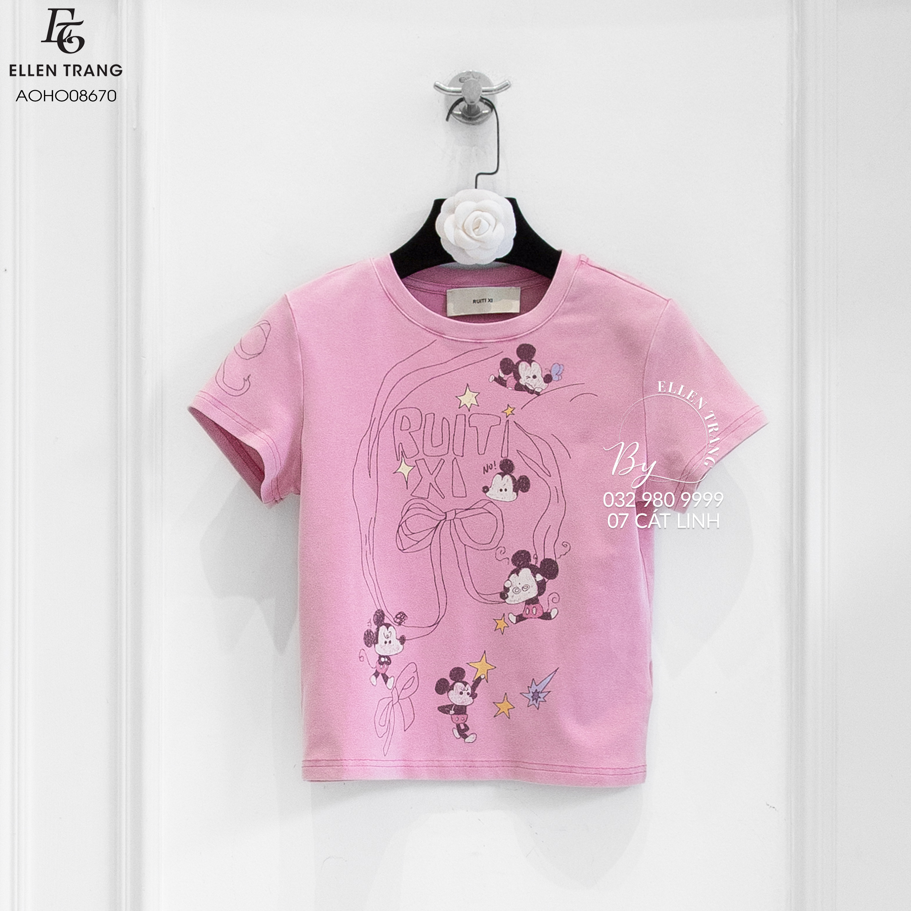 ÁO PHÔNG HỒNG HÌNH CHUỘT MICKEY RUITI XI