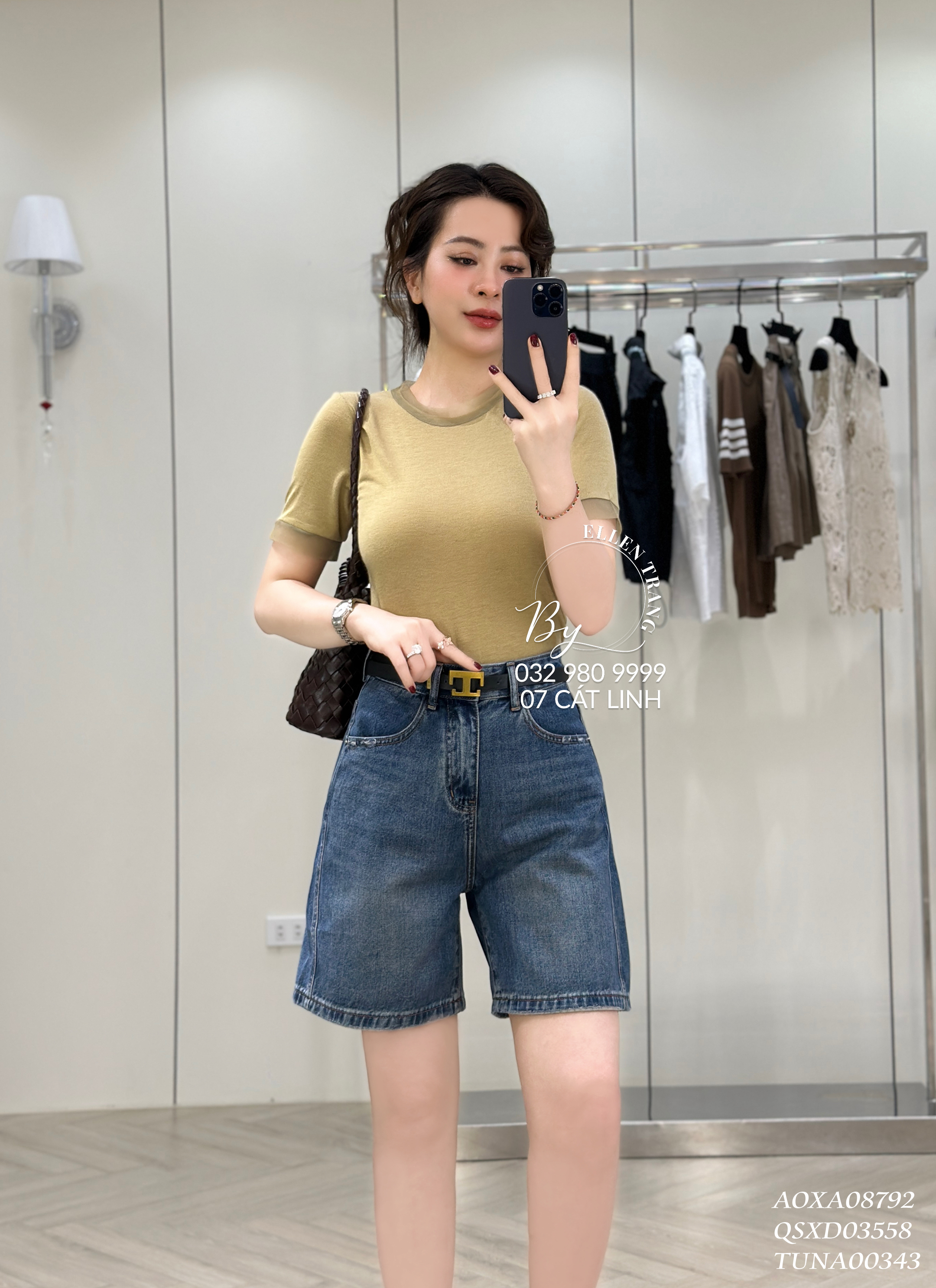 ÁO PHÔNG XANH VÀNG VIỀN REN