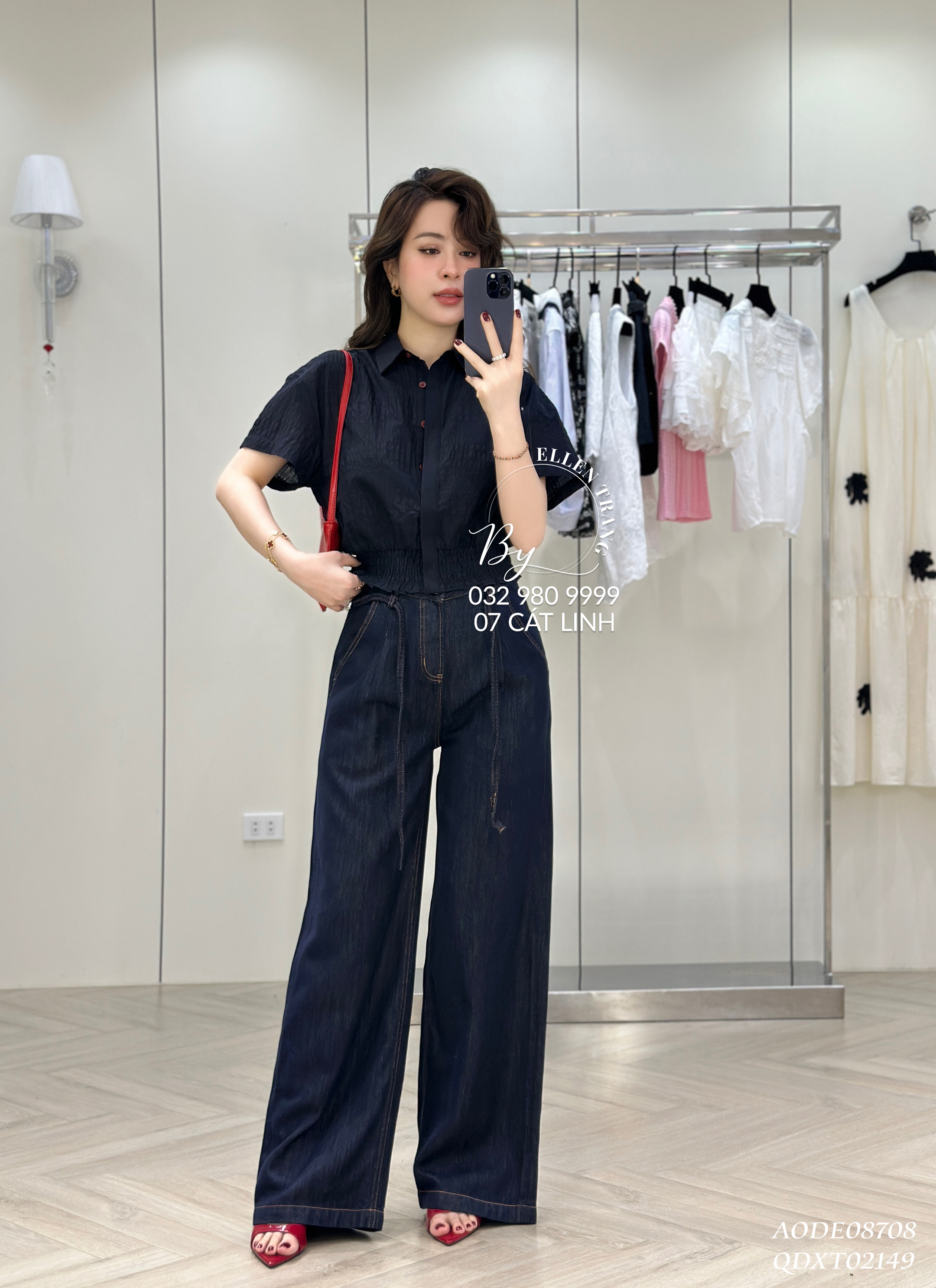 ÁO SƠ MI ĐEN CHUN GẤU WITH YOU
