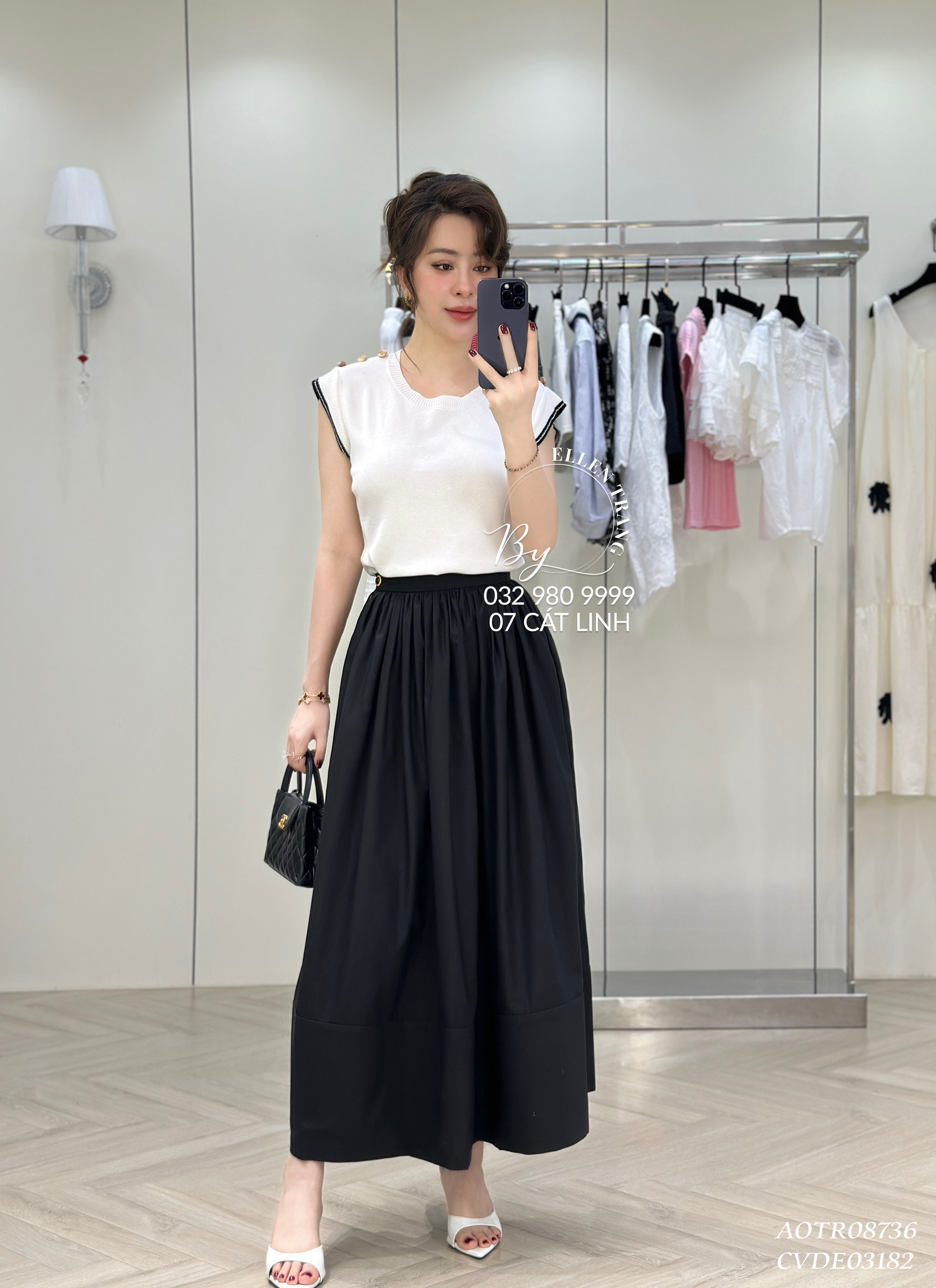 ÁO TRẮNG CÚC VAI VIỀN ĐEN