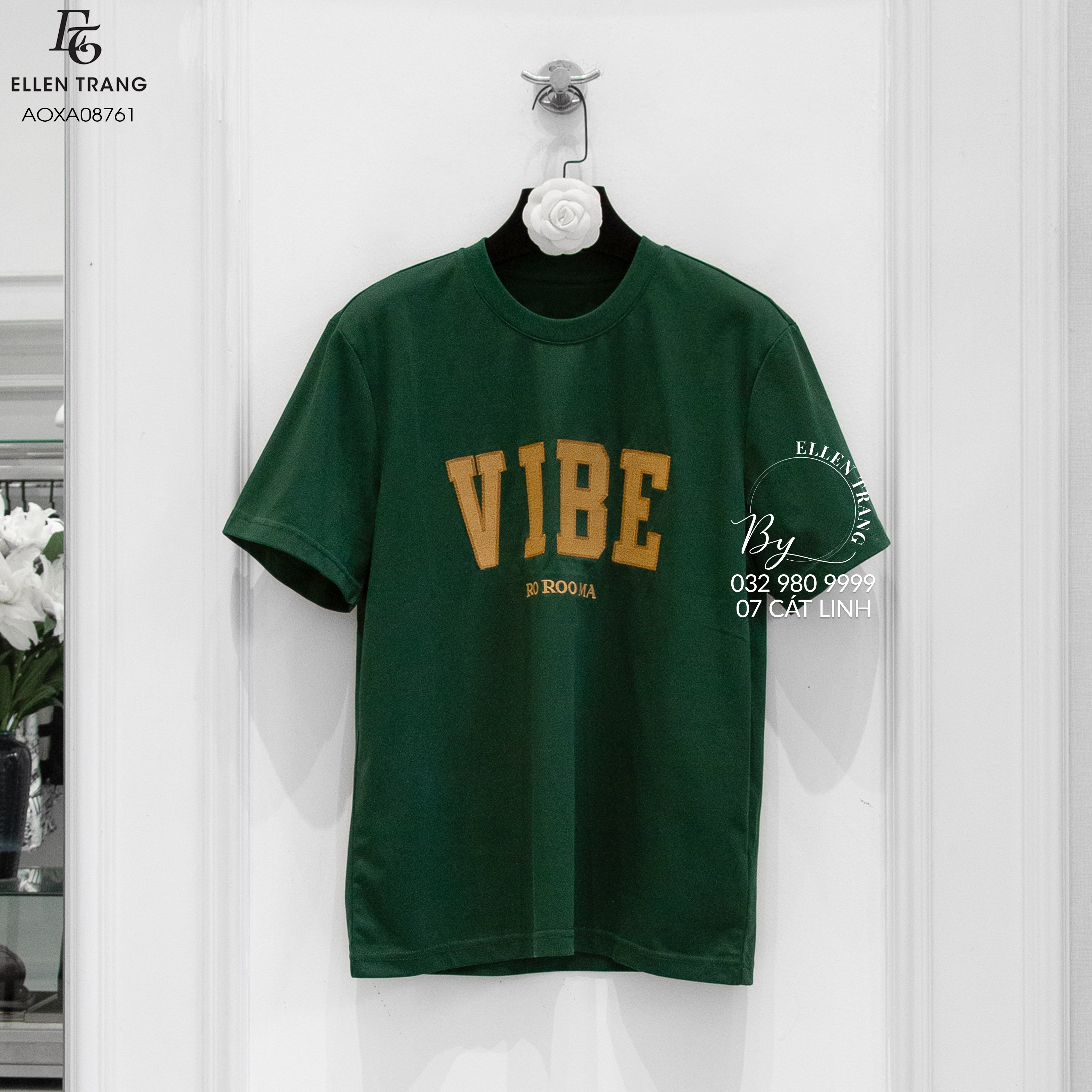 ÁO XANH LÁ CHỮ NÂU VIBE