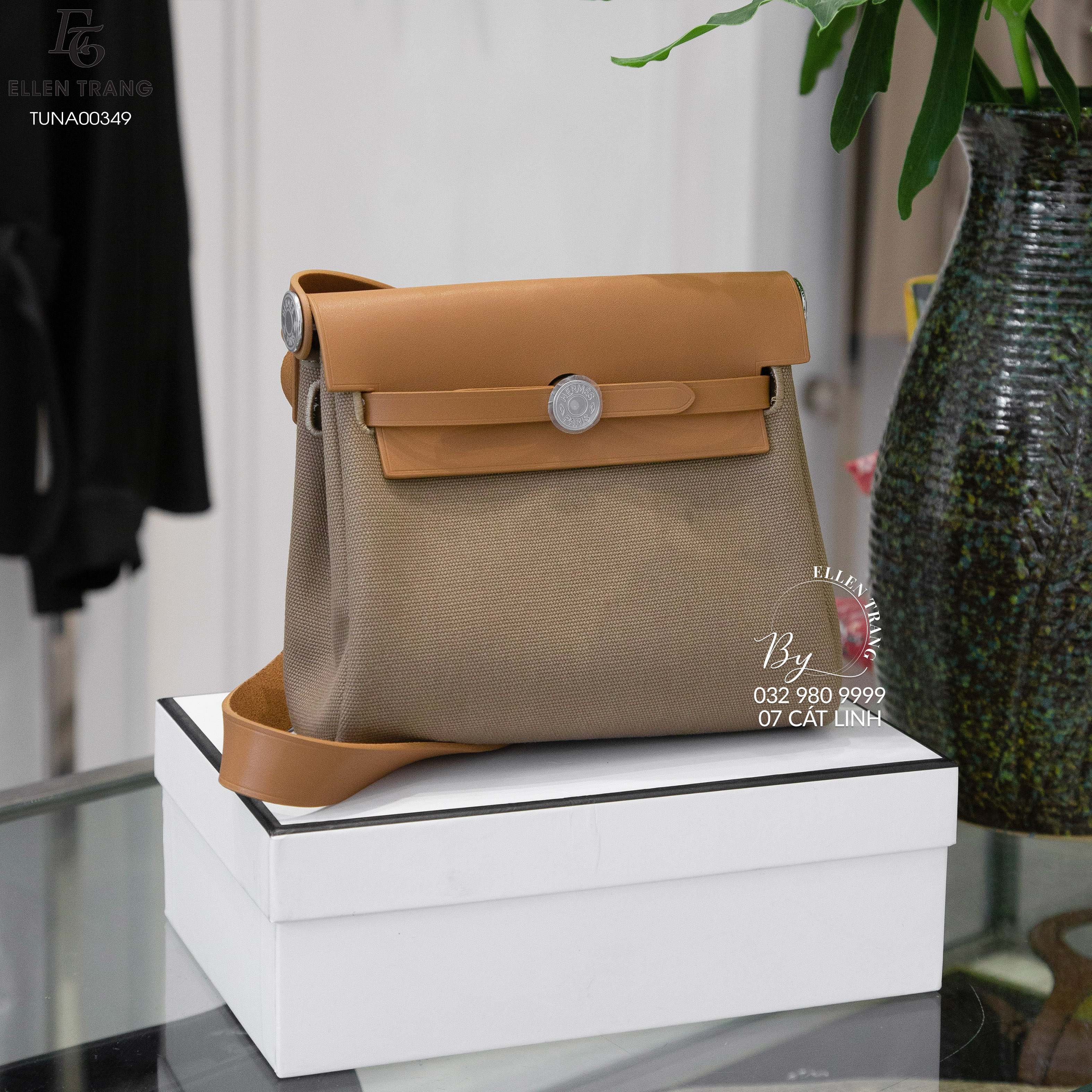 TÚI NÂU VẢI DA HERMES