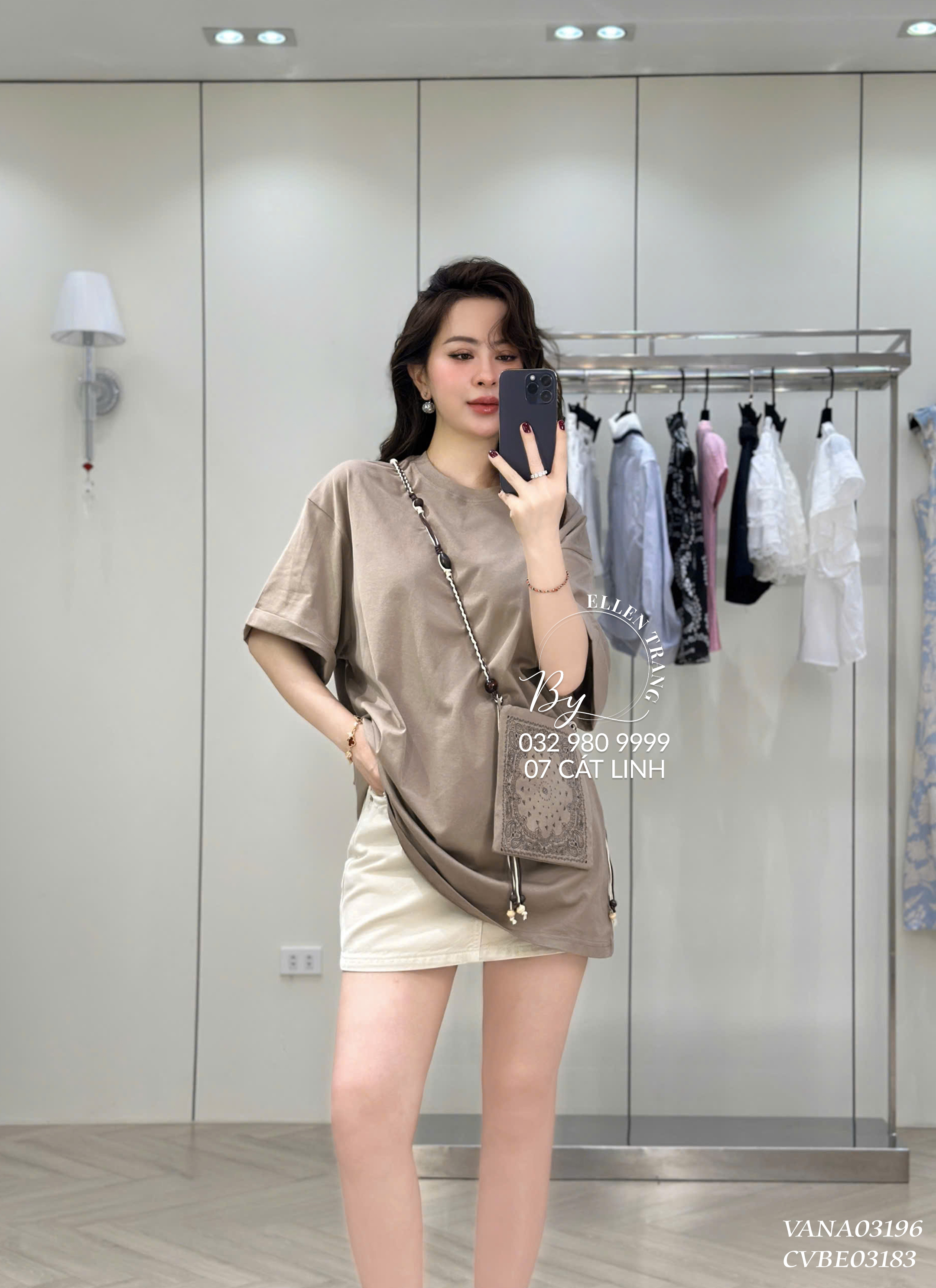 VÁY NÂU TRƠN KÈM TÚI DÂY DẠT