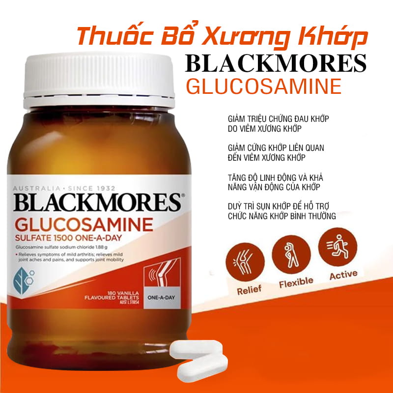 Viên uống hỗ trợ xương khớp Blackmores Glucosamine Úc 180 viên