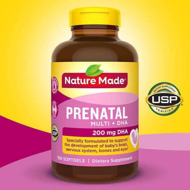 Vitamin cho mẹ bầu Nature Made Prenatal Multi + DHA 200mg