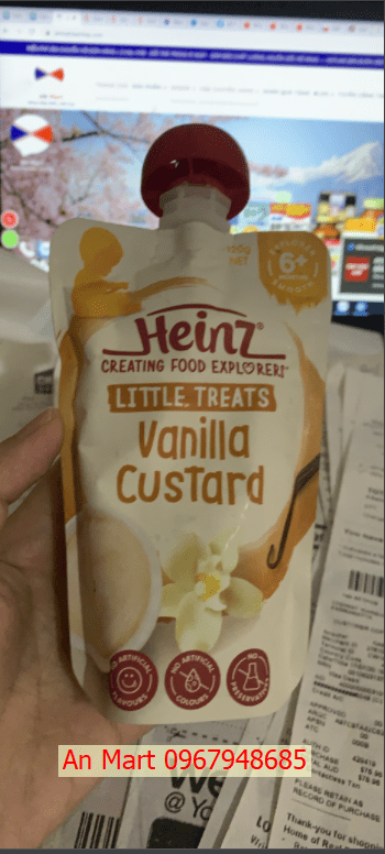 [VỊ VANILLA CUSTARD 6M+] VÁNG SỮA HEINZ CHO BÉ 120G