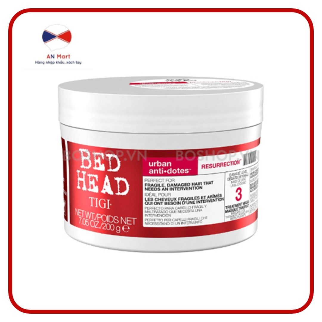 Ủ tóc Tigi Bed Head Treatment Đỏ siêu mềm mượt CẤP ĐỘ 3 (dành cho tóc hư tổn nặng)