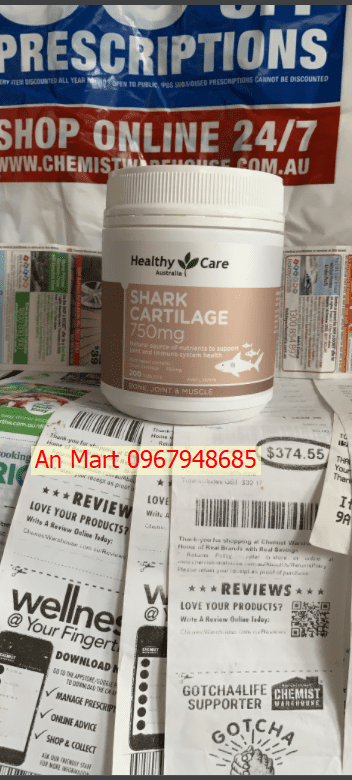 Sụn vi cá Healthy Care Shark Cartilage 750mg, Úc. An Mart