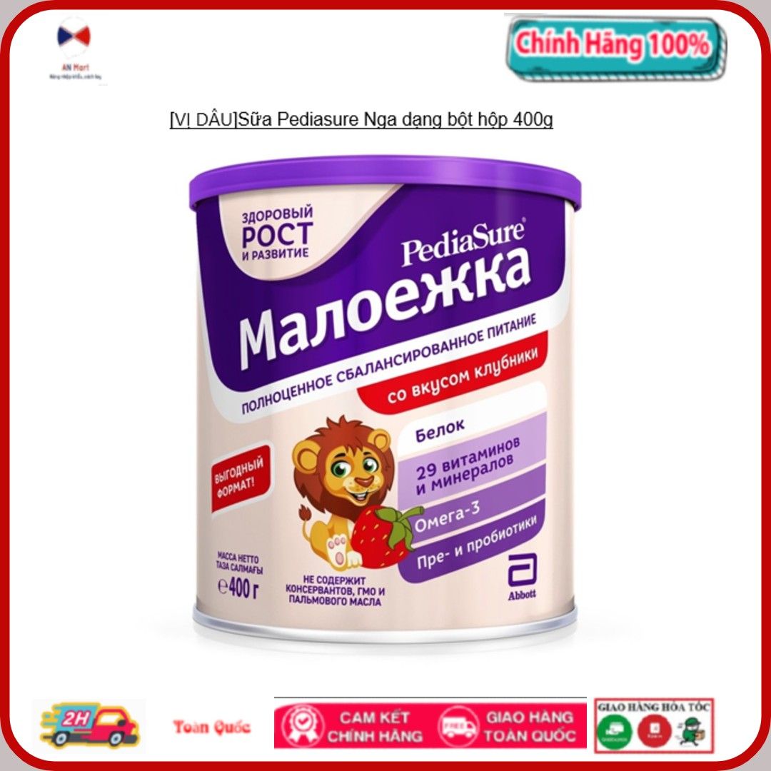 [Vị Dâu] Sữa Pediasure Nga Dạng Bột Hộp 400g