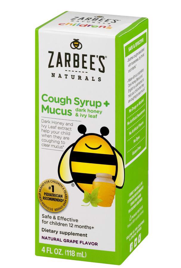 Siro ho Zarbees Cough Syrup Mucus with Dark Honey cho bé từ 12 tháng tuổi