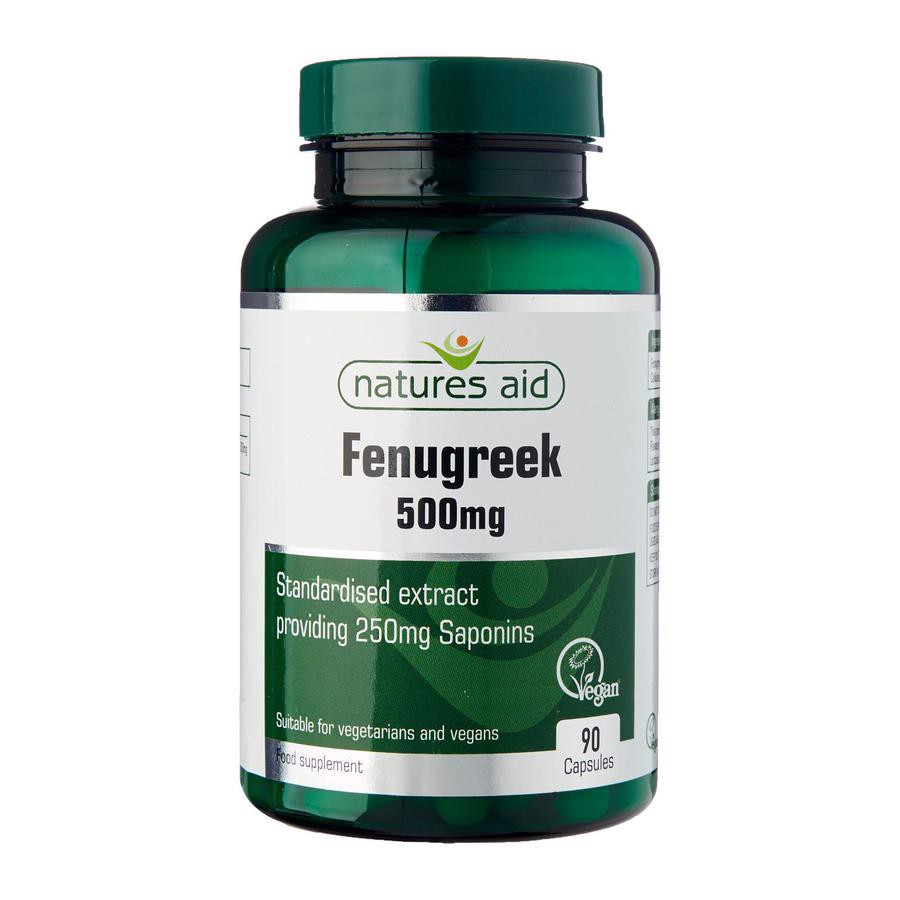 Viên uống lợi sữa Natures Aid Fenugreek 500mg hộp 90 viên có cari