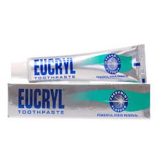 Kem đánh trắng răng, trị hôi miệng-Eucryl Toothpaste 50ml của Anh