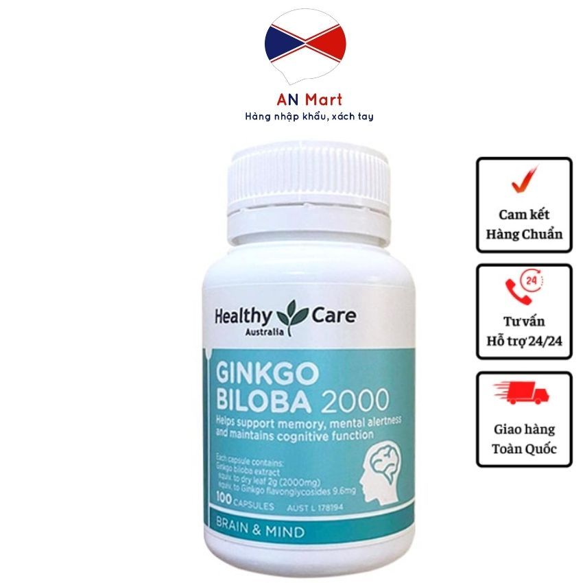 Viên uống bổ não Ginkgo Biloba 2000 100 viên Úc. An Mart