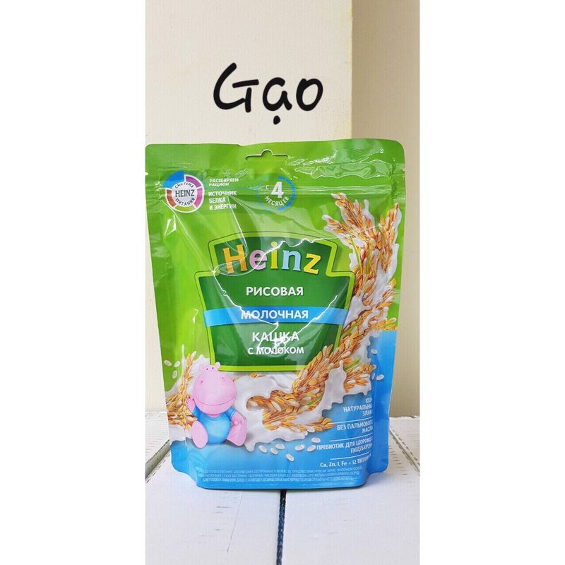 [Vị Gạo Sữa] Bột ăn dặm Heinz Nga gói 200g cho bé từ 4 tháng