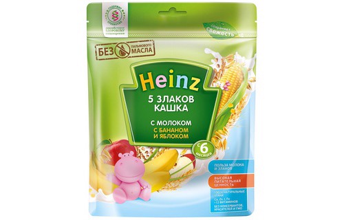 [Vị Chuối Táo Ngũ Cốc ] Bột ăn dặm Heinz Nga gói 200g cho bé từ 6 tháng