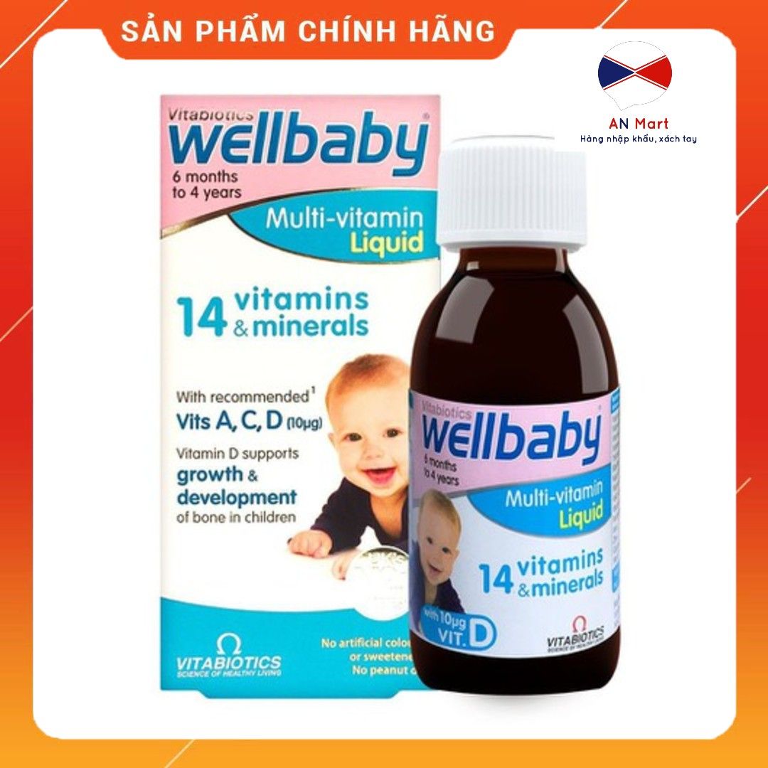 Vitamin tổng hợp Wellbaby Multi Vitamin Liquid 150ml Anh- An Mart