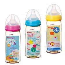 BÌNH SỮA PIGEON NỘI ĐỊA NHẬT CỔ RỘNG 240ML MÀU XANH DƯƠNG