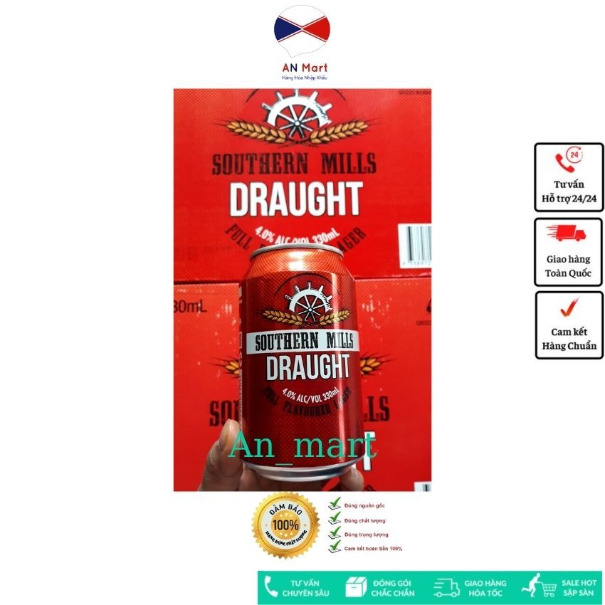 Bia Southern Mills Draught xuất Úc 1 thùng 30 lon. An Mart