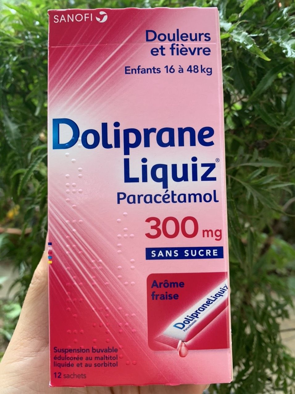 SIRO HẠ SỐT DOLIPRANE DẠNG TÚI (12 GÓI)