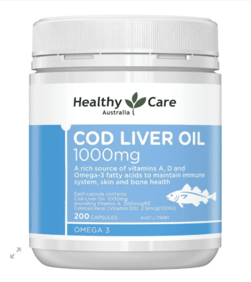 Viên Dầu Gan Cá Tuyết Healthy Care Cod Liver Oil 1000mg 200 Viên