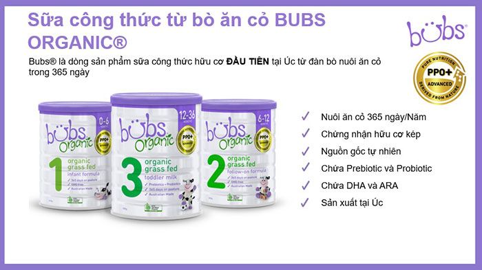 Sữa Bub Organic Grass Fed Toddler Milk 800g của Úc- An Mart