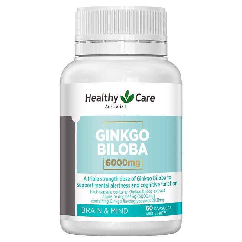 [Tăng Cường Trí Nhớ] VIÊN BỔ NÃO Healthy Care Ginkgo Úc 6000Mg Mẫu Mới 60 Viên Cải Thiện Tuần Hoàn Máu Não Và Hồi Phục Trí Nhớ