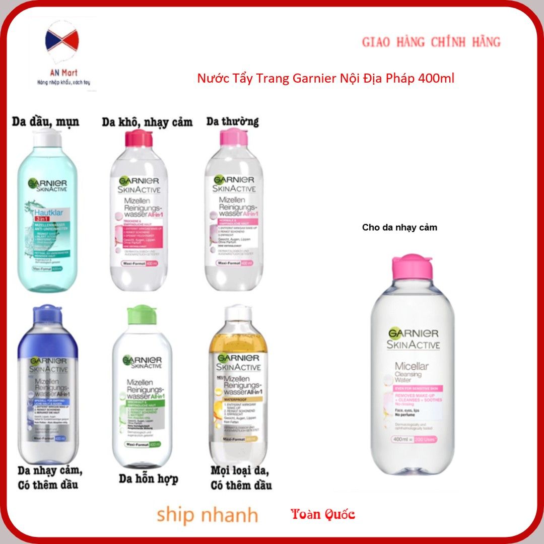 Nước Tẩy Trang Garnier Nội Địa Pháp 400ml