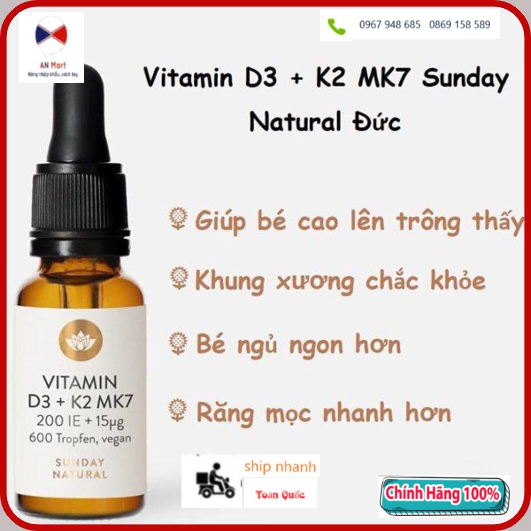 Vitamin D3 K2 MK7 tăng chiều cao, chống còi xương Đức. An Mart