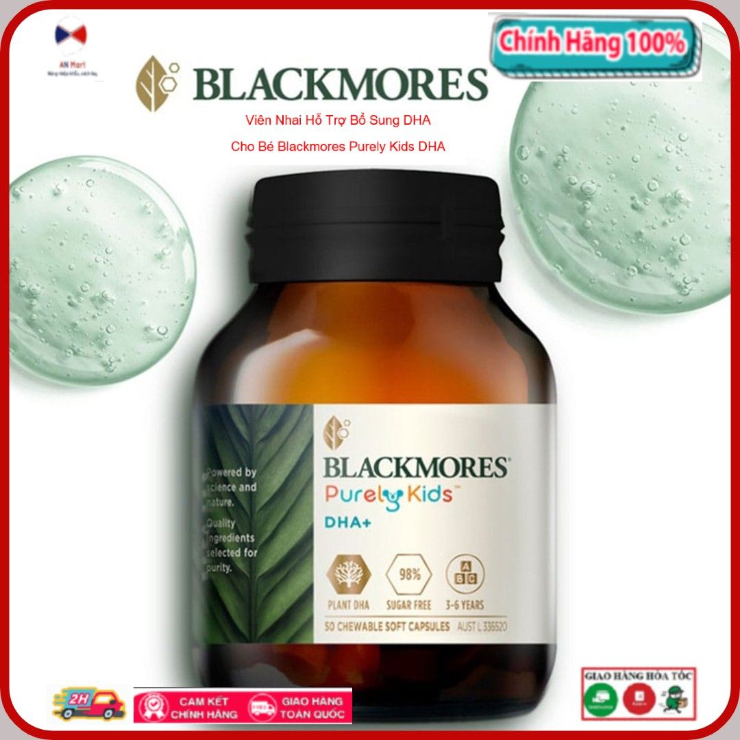 Viên nhai hỗ trợ bổ sung DHA Blackmores Purely Kids Úc - An Mart