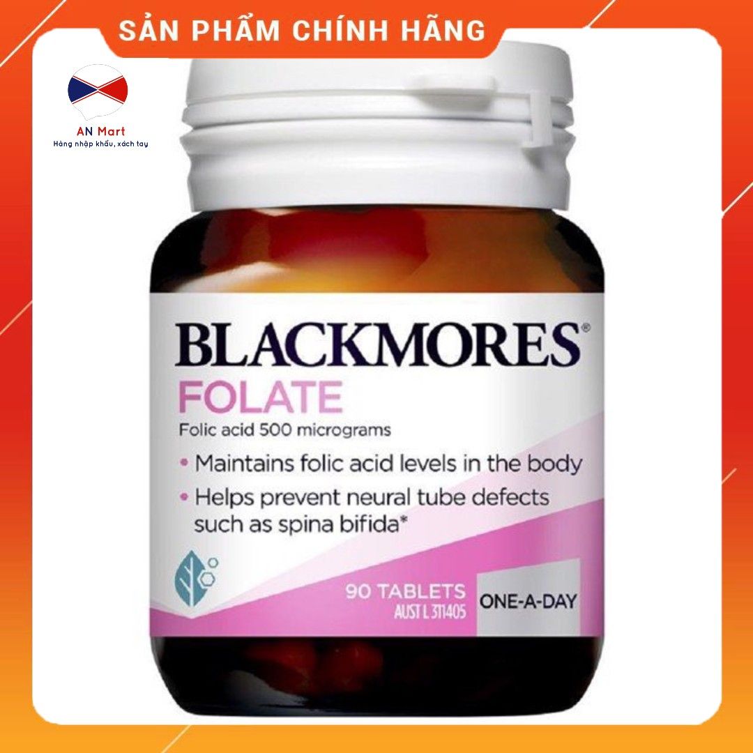 Bổ sung axit Folic Blackmores Folate 500mcg 90 viên Úc- An Mart