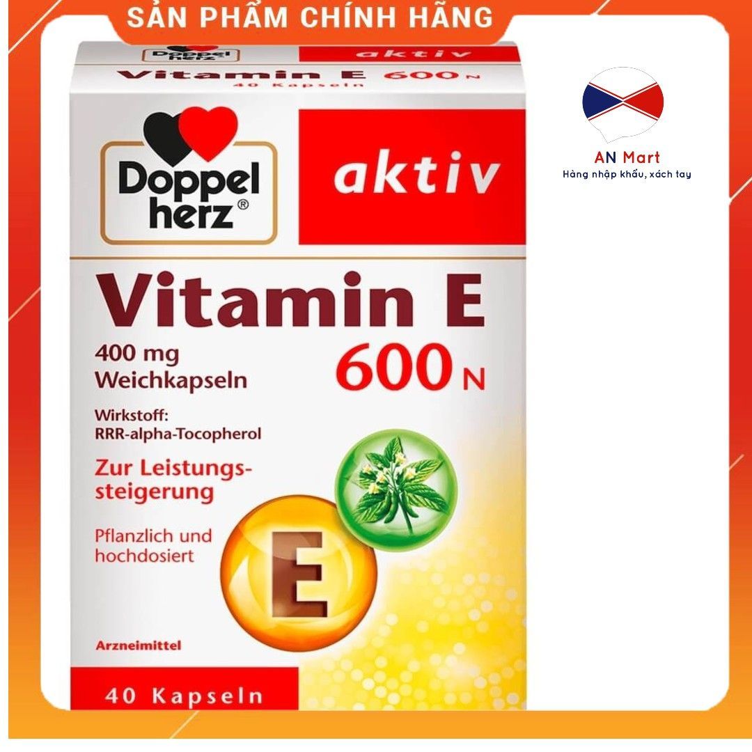 Viên Uống Doppelherz Aktiv Vitamin E 600N, 40 Viên Của Đức