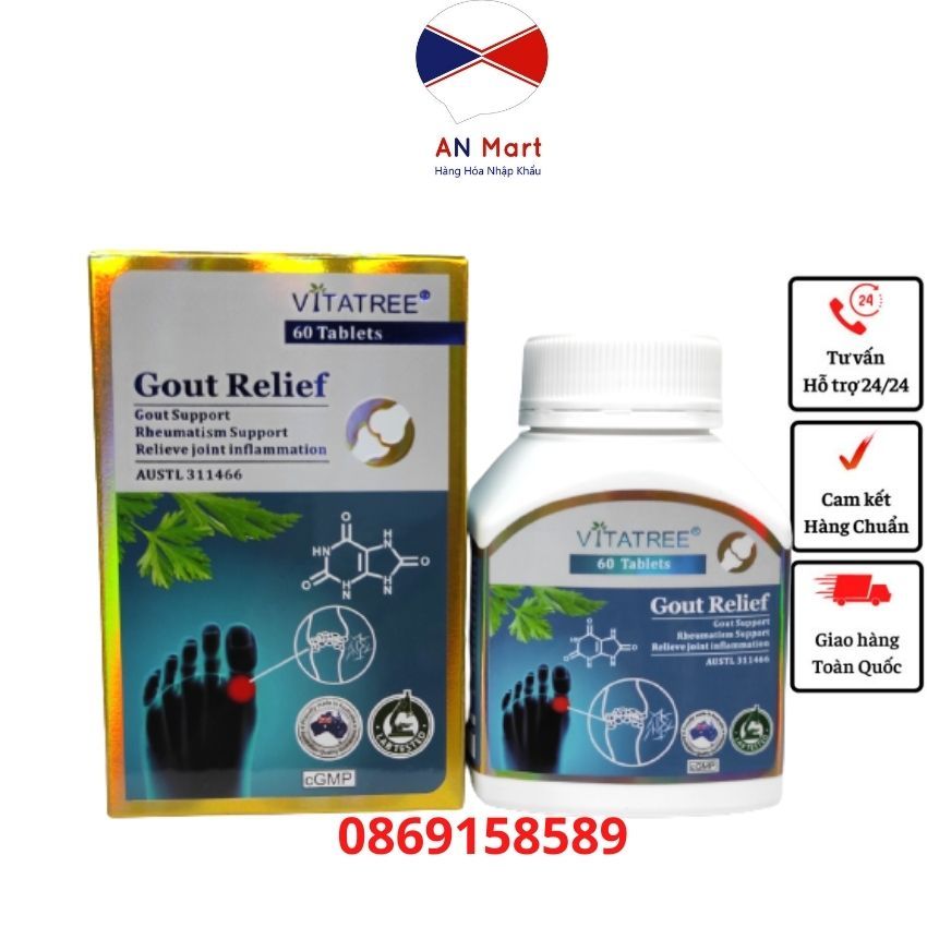 Viên uống hỗ trợ điều trị Gút Vitatree Gout Relief Úc- An Mart