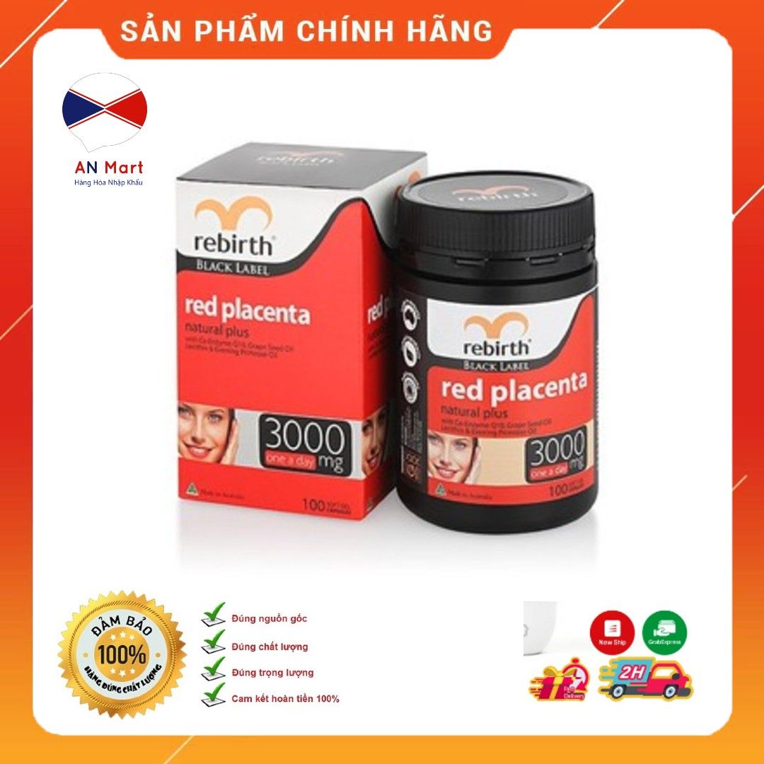 Nhau thai cừu đỏ Rebirth Red Placenta 3000mg Úc- An Mart