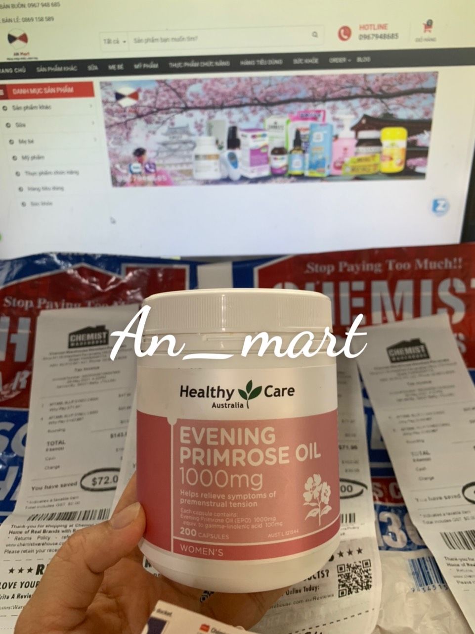 Anh thảo Healthy Evening Primrose Oil 1000mg của Úc- An Mart