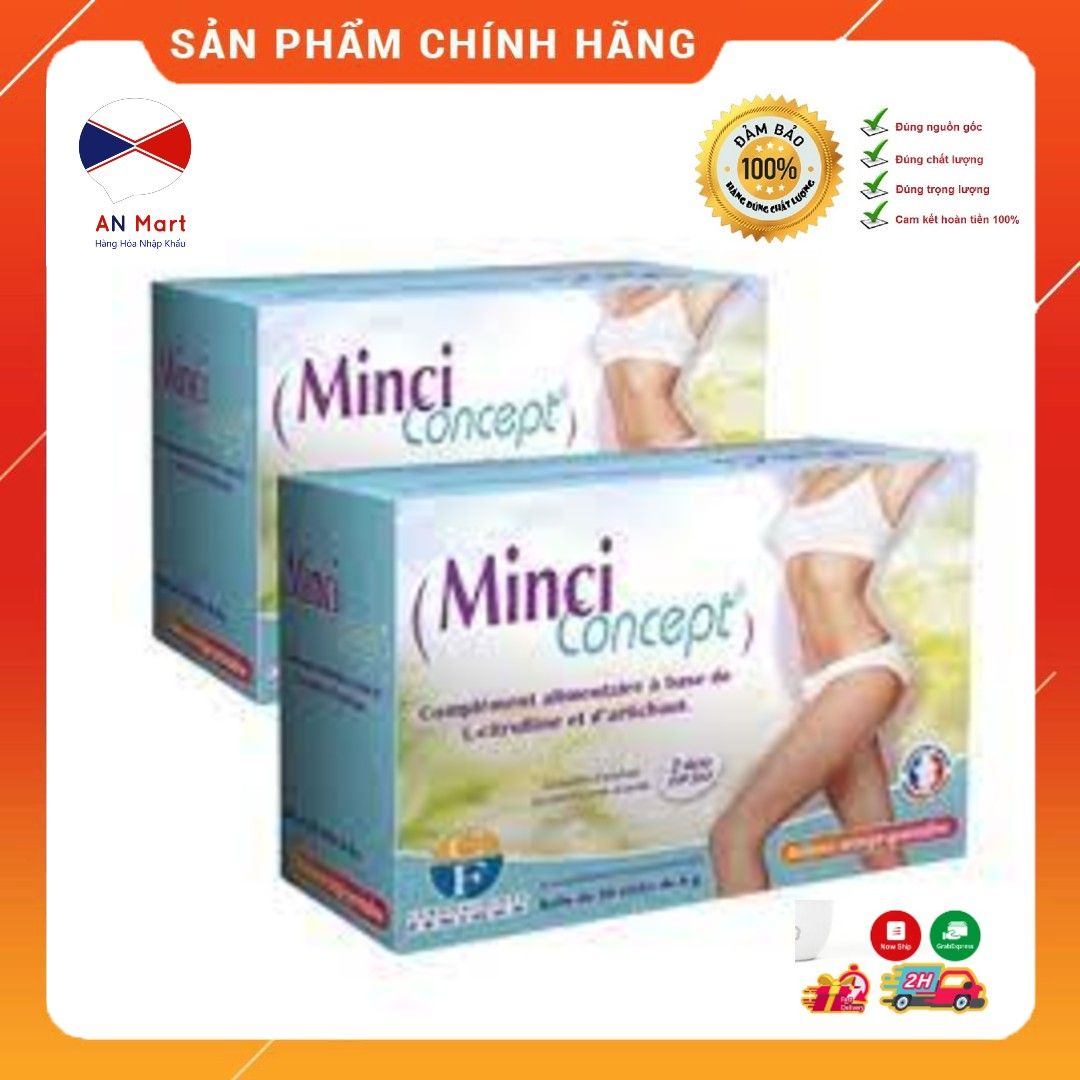 Trà Giảm Cân Minci Concept Pháp 30 Gói, Giảm Mỡ Bụng Đùi Toàn Thân An Toàn