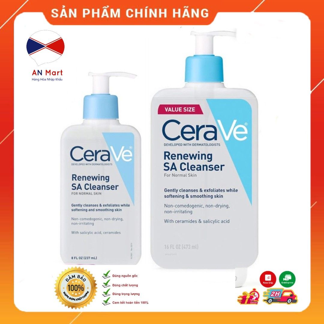 Sửa Rửa Mặt Tẩy Tế Bào Chết Cerave Renewing SA Cleanser Dạng Gel