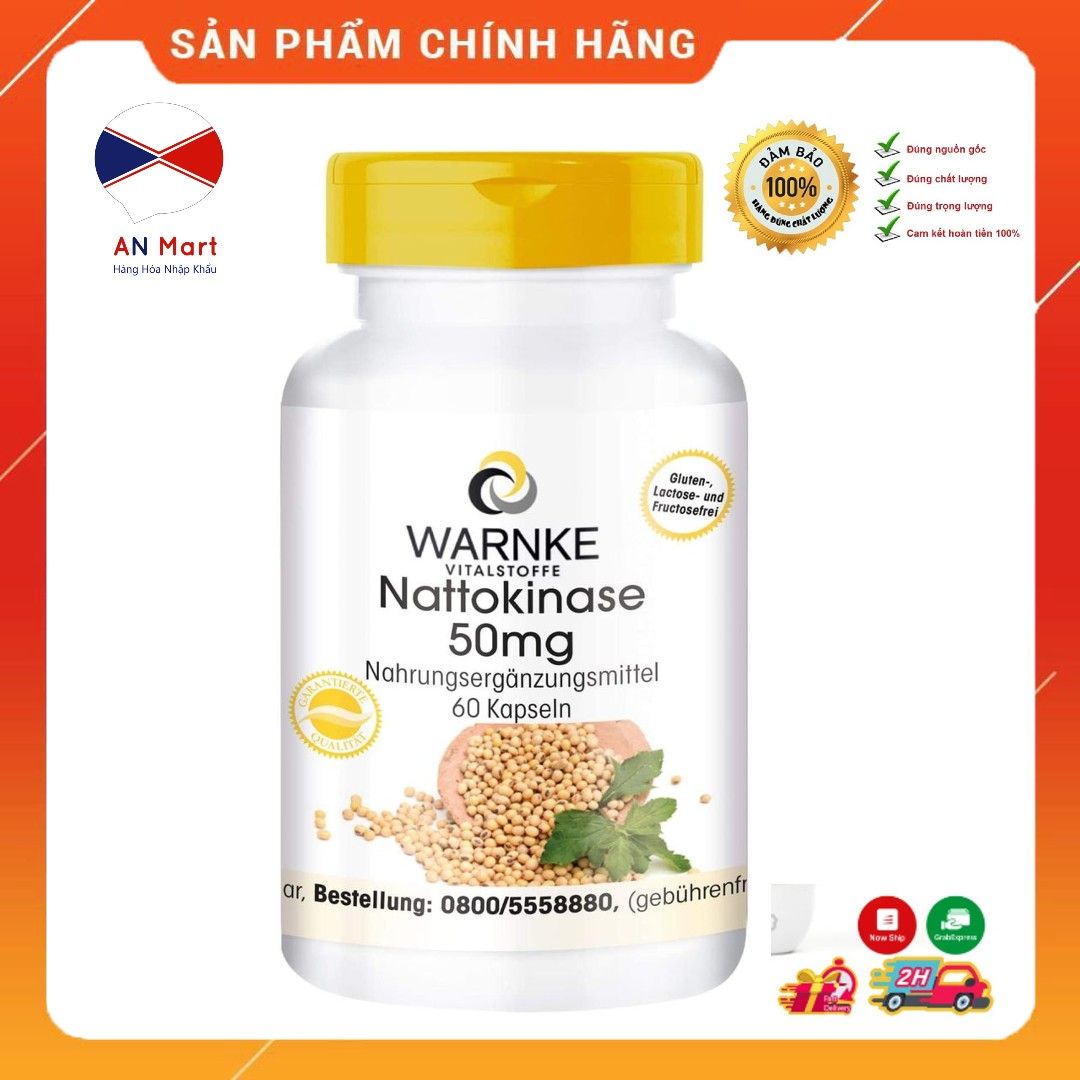 Viên Uống Phòng Ngừa Tai Biến, Đột Quỵ Warnke Nattokinase 50mg 60 Viên