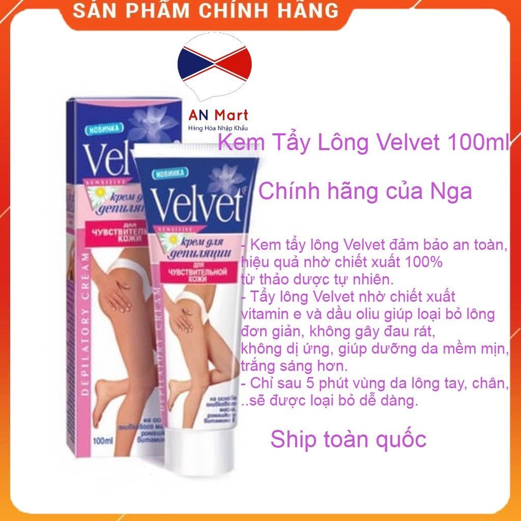 Kem Tẩy Lông Velvet 100ml Chính Hãng Nga