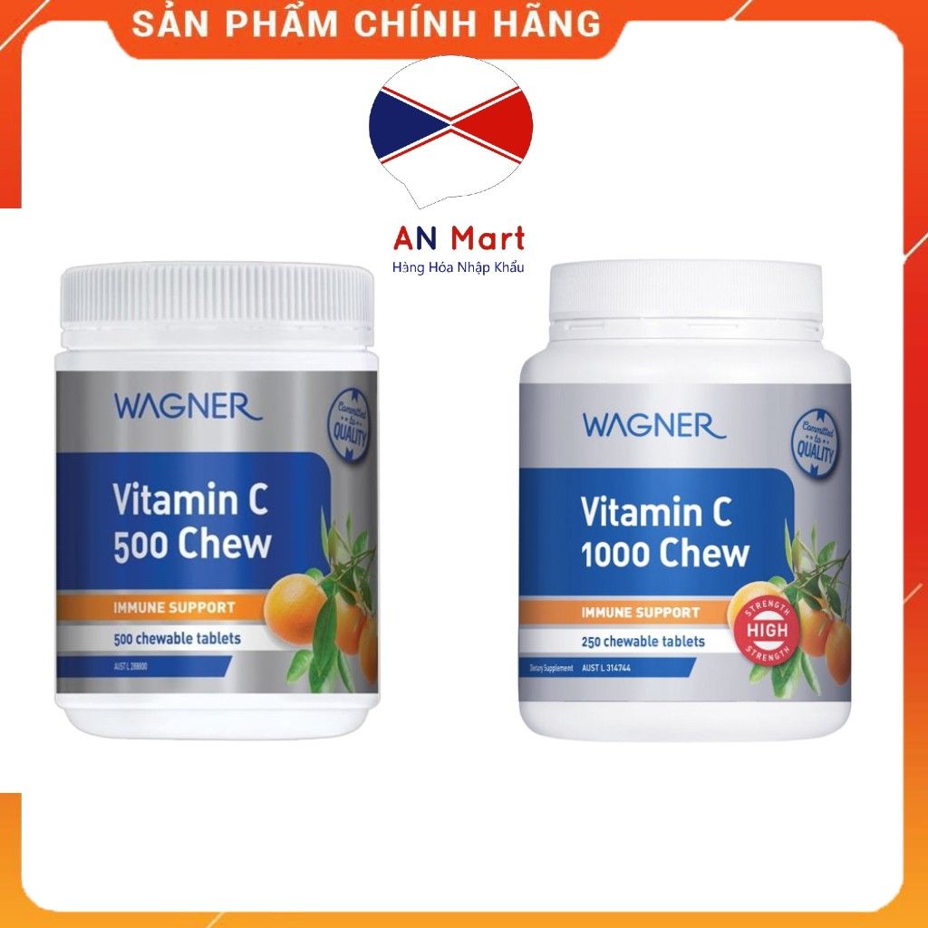 Viên Nhai Vitamin C 500 Chew 500 Viên -1000 Chew 250 Viên Wagner Của Úc